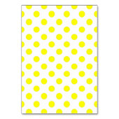 Blank White and Yellow Polka Dot Tischnummer (Rückseite)