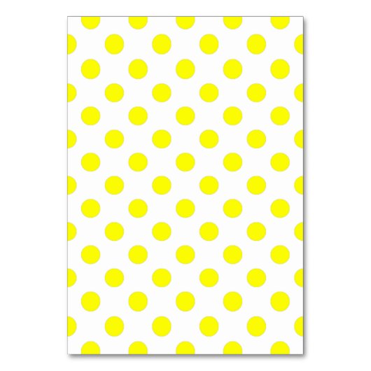 Blank White and Yellow Polka Dot Tischnummer (Vorderseite)