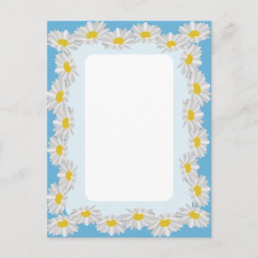 Blank White Daisy mit Sky Blue Card Postkarte (Vorderseite)