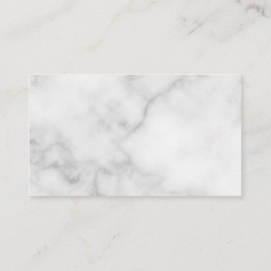 Blank White Marble Wedding Hinweiskarte (Rückseite)