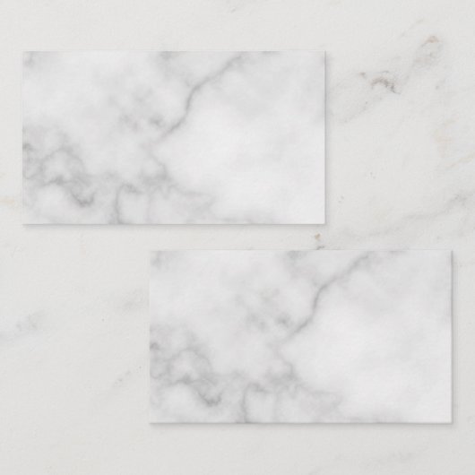 Blank White Marble Wedding Hinweiskarte (Vorne/Hinten)