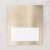 Blank White und Metallic Champagne Platzkarte (Außenseite Aufgefaltet)