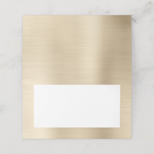 Blank White und Metallic Champagne Platzkarte (Außenseite Aufgefaltet)