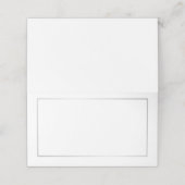 Blank White und Silver Elegante Hochzeitsstimmung Platzkarte (Außenseite Aufgefaltet)