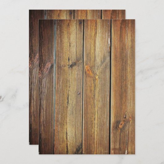 Blank Wood Einladung (Vorne/Hinten)