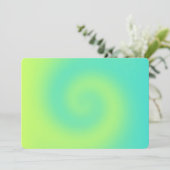 Blank Yellow Turquoise Ombre Twirl Einladung (Stehend Vorderseite)
