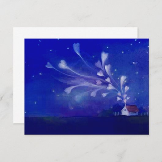 Blank Zuhause gefüllt mit Liebe Hearts Night Sky N (Vorne/Hinten)