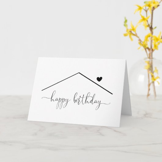 Blank Zuhause Happy Birthday Card von Realtor Karte (Gelbe Blume)
