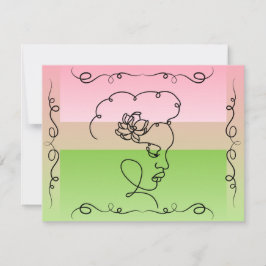 Blankarte der Peony Line Dankeskarte