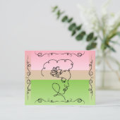 Blankarte der Peony Line Dankeskarte (Stehend Vorderseite)