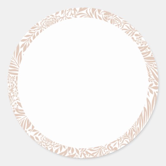 Blankbeige und weiße Blumenbezeichnungen Runder Aufkleber (Vorderseite)
