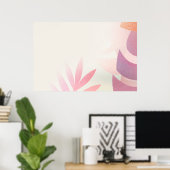 Blanke Blatt-Monstera-Rahmen Poster (Heimbüro)