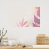 Blanke Blatt-Monstera-Rahmen Poster (Küche)