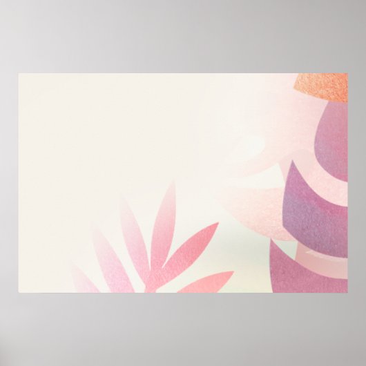 Blanke Blatt-Monstera-Rahmen Poster (Vorne)