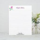 Blanke süße florale Monogramm-Name-Schreibwarenpap (Stehend Vorderseite)