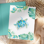 Blankenkarte für die Meeresschildkröte Dankeskarte<br><div class="desc">Tropical Dankeschön Noten gelassen, dass Sie Ihre Dankbarkeit in elegantem Stil ausdrücken. An der Vorderseite befindet sich eine original Aquarellschildkröte mit Blätter aus Monstera-Palmen. Personalisieren Sie das Innere mit einem benutzerdefinierten Gruß oder verlass leer innen, um Ihre persönliche Note zu geben schreiben. Diese Karten sind für die Koordination mit meiner...</div>