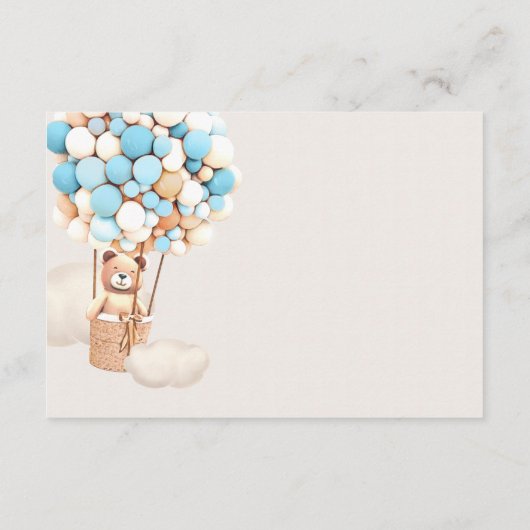 Blankenkarte für hellblauer Bär Begleitkarte (Rückseite)