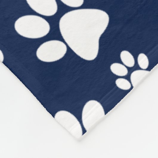 Blankenschild für Navy und White Paw Name hinzufüg Fleecedecke (Ecke)