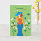 Blankes Denken Sie an die Karte (Gelbe Blume)