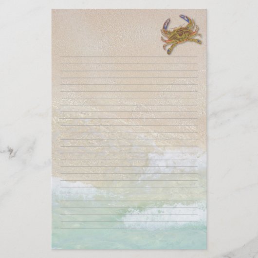 Blankes Schreibpapier für Sandkrebs Briefpapier (Vorderseite)