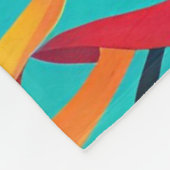 Blanket Aqua Blue Pink Farbenfrohe Palm Blätter Fleecedecke (Ecke)