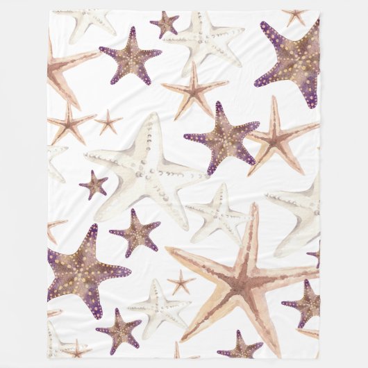Blanket Beige Creme Lila Seehecht Fleecedecke (Vorderseite)