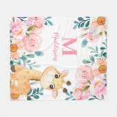 Blanket-Blanket-Girls mit GiraffenMonogramm Fleecedecke (Vorderseite (Horizontal))
