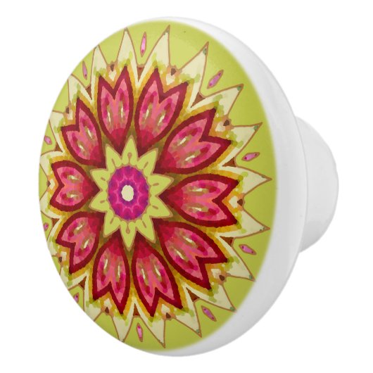 Blanket-Blume auf Grün Keramikknauf (Rechts)