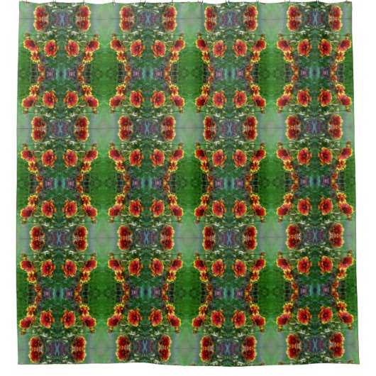 Blanket Blume Daisies Wasserfarbe Abstrakt Duschvorhang (Vorderseite)