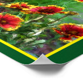 Blanket Blume Daisies Wasserfarbe Abstrakt Poster (Ecke)