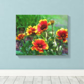Blanket Blume Daisies Watercolor Leinwanddruck (Insitu (Holzboden))
