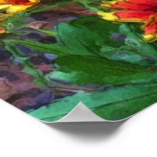 Blanket Blume Daisies Watercolor Poster (Ecke)