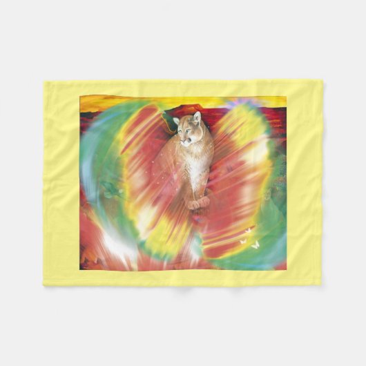 Blanket Cougar Mountain Lion Zuhause Decore Fleecedecke (Vorderseite (Horizontal))