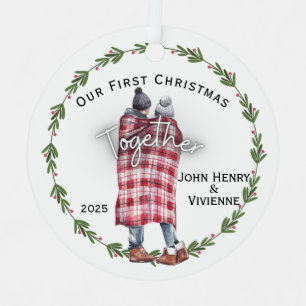 Blanket Couple Unser erstes Weihnachtsfest zusamme Ornament Aus Metall