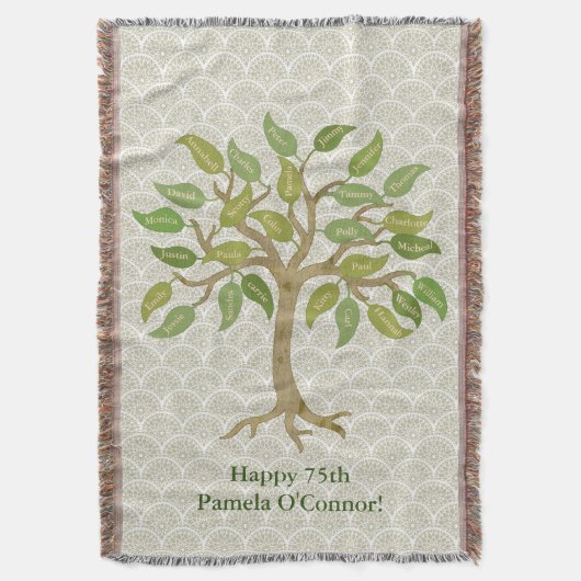 Blanket des Großelterns 27 Leaf Tree Throw Decke (Vorderseite Vertikal)