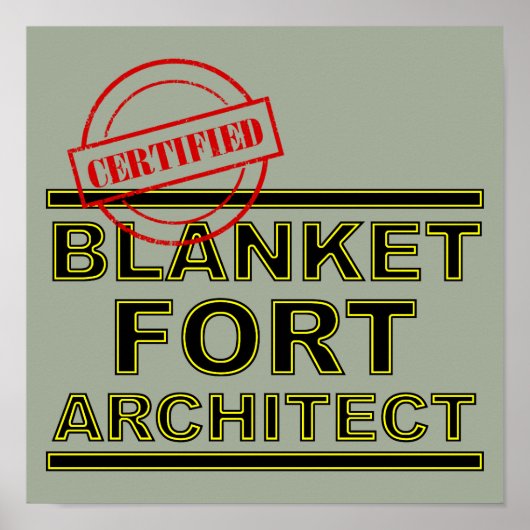 Blanket Fort Architect Funny Poster Sign (Vorne)