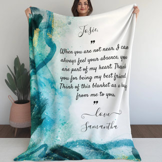 Blanket für Bestfriend mit Custom Message (aquamar Fleecedecke