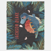 Blanket für Jungen mit Dinosaurier und Golden Foli Fleecedecke (Vorderseite)