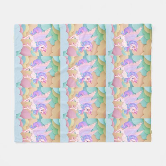 Blanket für Mädchen unicorbar anpassbar Fleecedecke (Vorderseite (Horizontal))