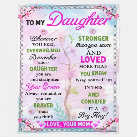 Blanket-Geschenke für Töchter von Mamas Fleecedecke (Vorderseite)