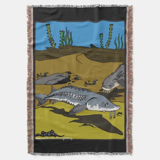 BLANKET - LAKE STURGEON COLORING PAGE DECKE (Vorderseite Vertikal)