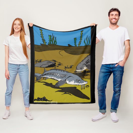 BLANKET - LAKE STURGEON COLORING PAGE FLEECEDECKE (Beispiel)