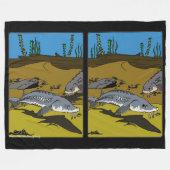 BLANKET - LAKE STURGEON COLORING PAGE - SPOT DIF FLEECEDECKE (Vorderseite (Horizontal))