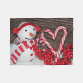 Blanket mit Snowman und Candy Cane Herz Fleecedecke (Vorderseite (Horizontal))