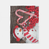 Blanket mit Snowman und Candy Cane Herz Fleecedecke (Vorderseite)