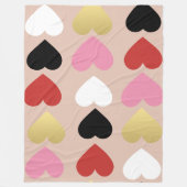 Blanket mit stilvollen und farbenfrohen Herzen. Fleecedecke (Vorderseite)