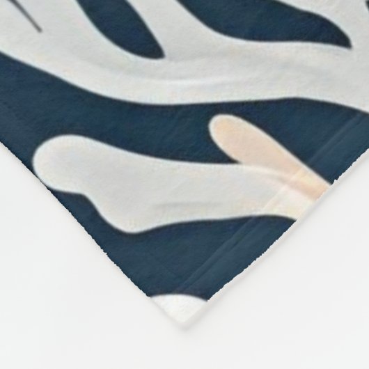 Blanket Navy Blue Beige Korallenküste Fleecedecke (Ecke)