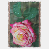 Blanket/Rosa Rose mit Morgenröte Decke (Vorderseite Vertikal)
