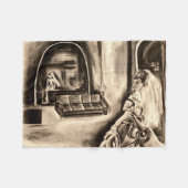 BLANKET Spooky Bridge in Mirror Charcoal Zeichnend Fleecedecke (Vorderseite (Horizontal))