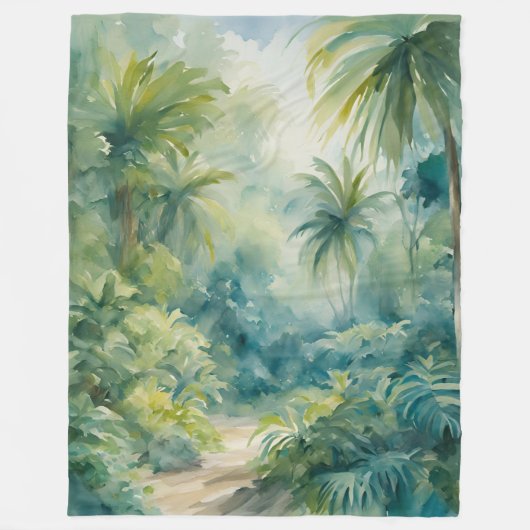 Blanket tropische Blätter Pflanze Palmen Bäume Fleecedecke (Vorderseite)